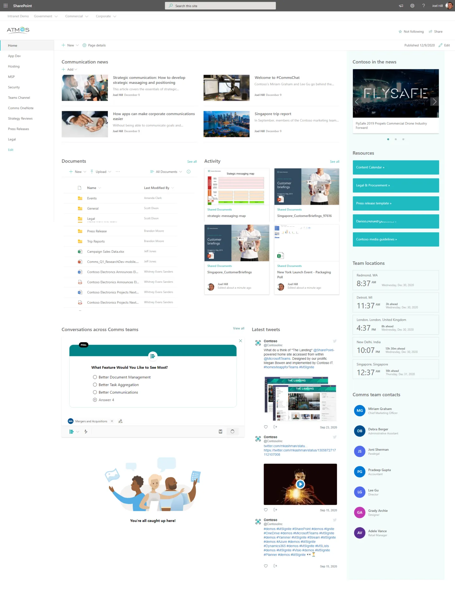 Atmos SharePoint intranet portal